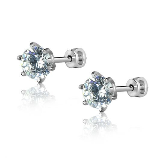 Срібні сережки з камінцями Swarovski та фіанітом