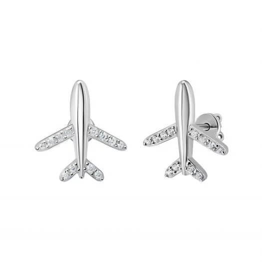 Срібні сережки пусетні Літачки