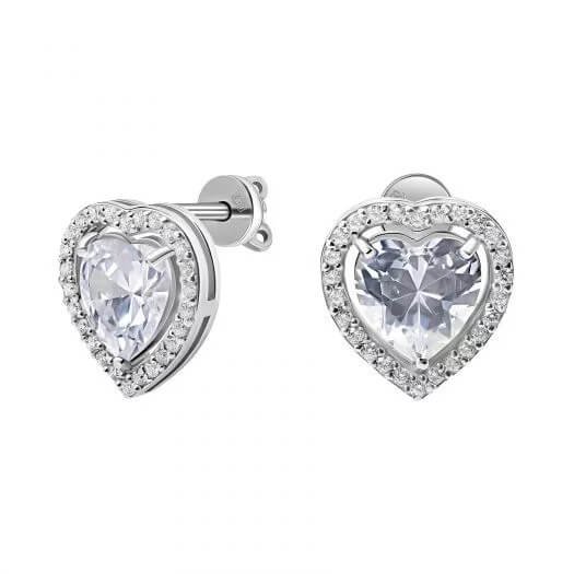 Срібні сережки-пусети Серце