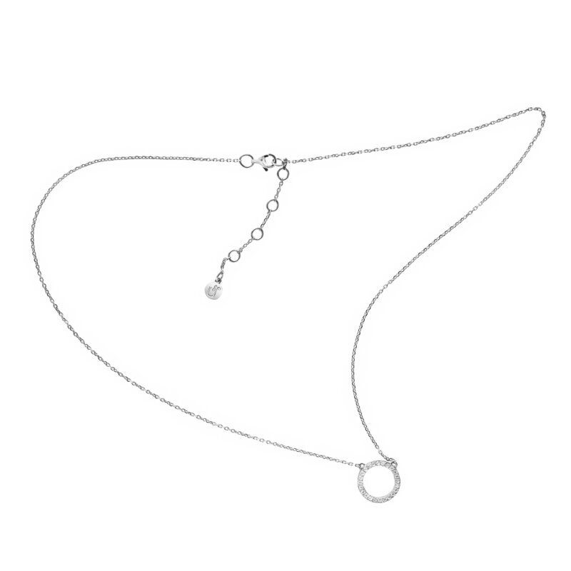 Срібне кольє з круглою підвіскою