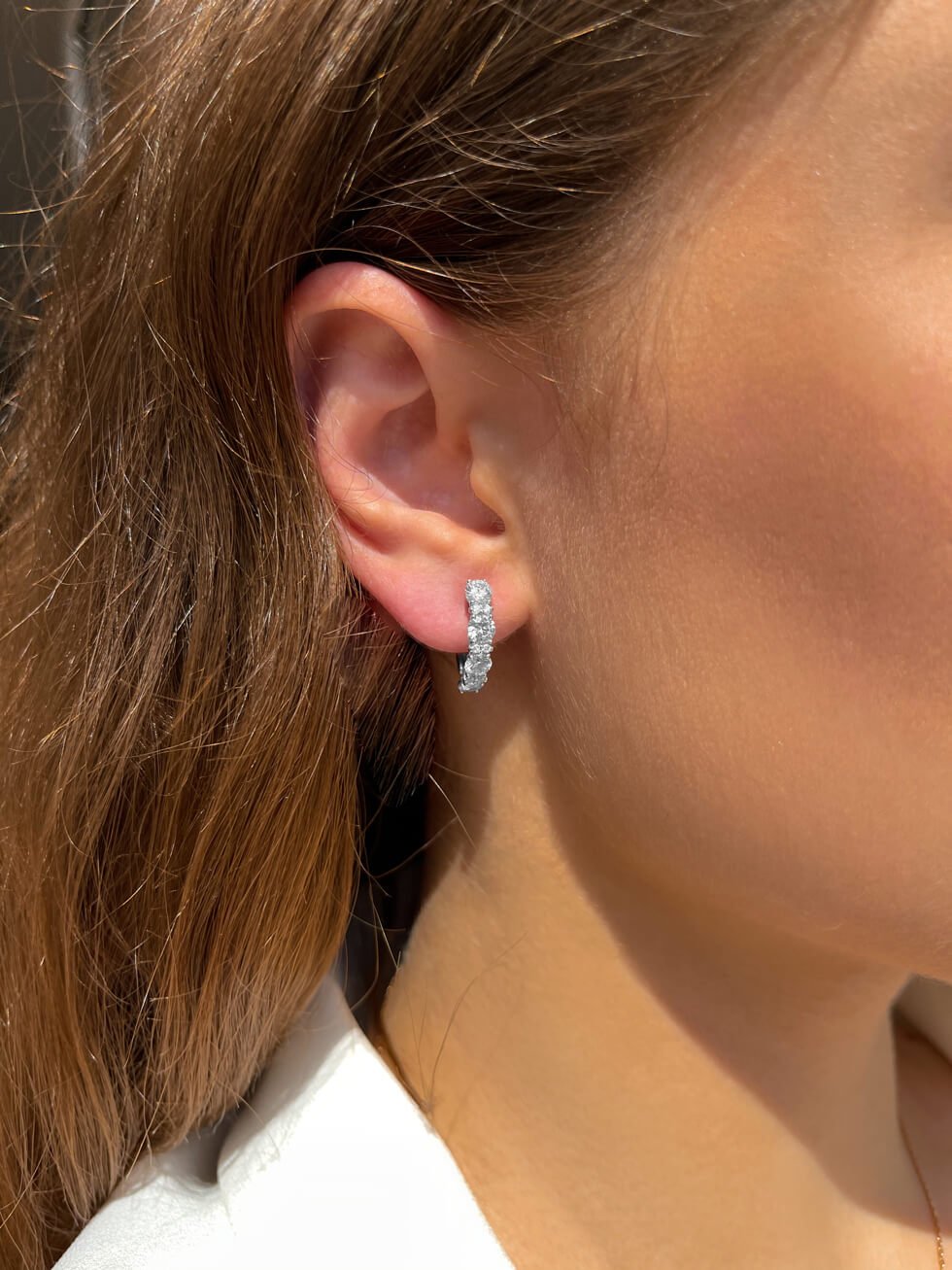 Срібні сережки з цирконієм Віночок щастя - Зображення 2