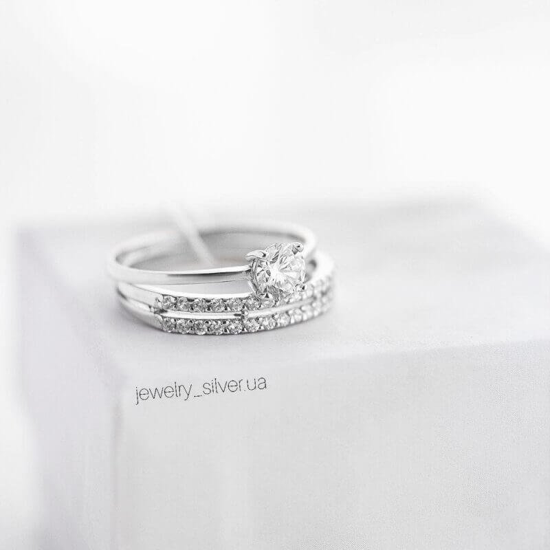 Подвійна срібна каблучка