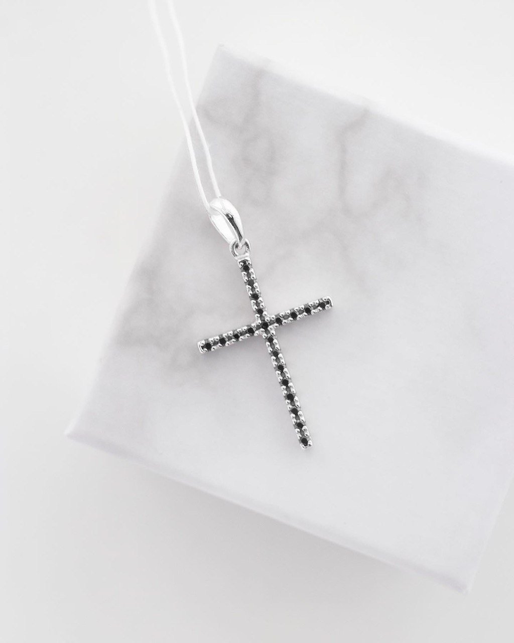 Срібний двосторонній хрестик - Зображення 2