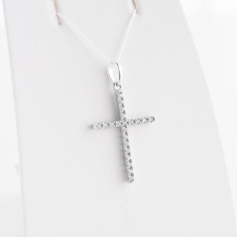 Срібний двосторонній хрестик