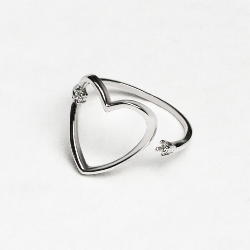 Срібна каблучка Серце