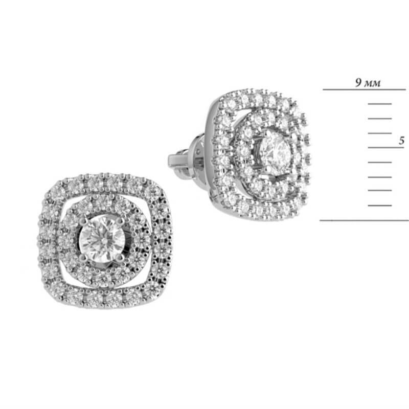 Срібні сережки квадратної форми