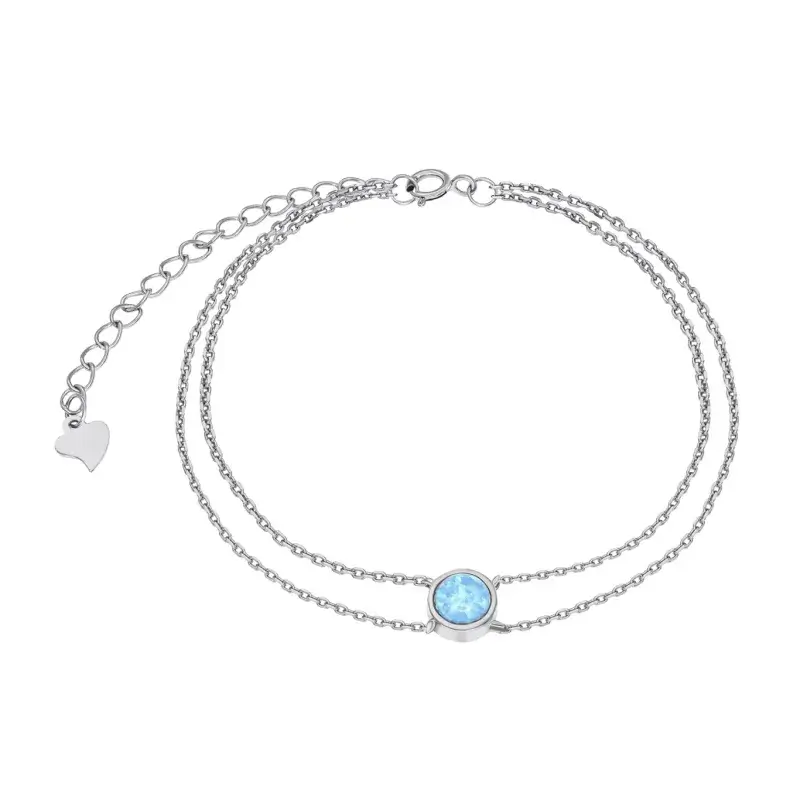 Срібний браслет з опалом