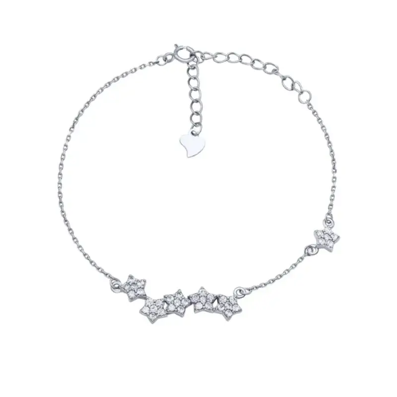 Срібний браслет Зірки