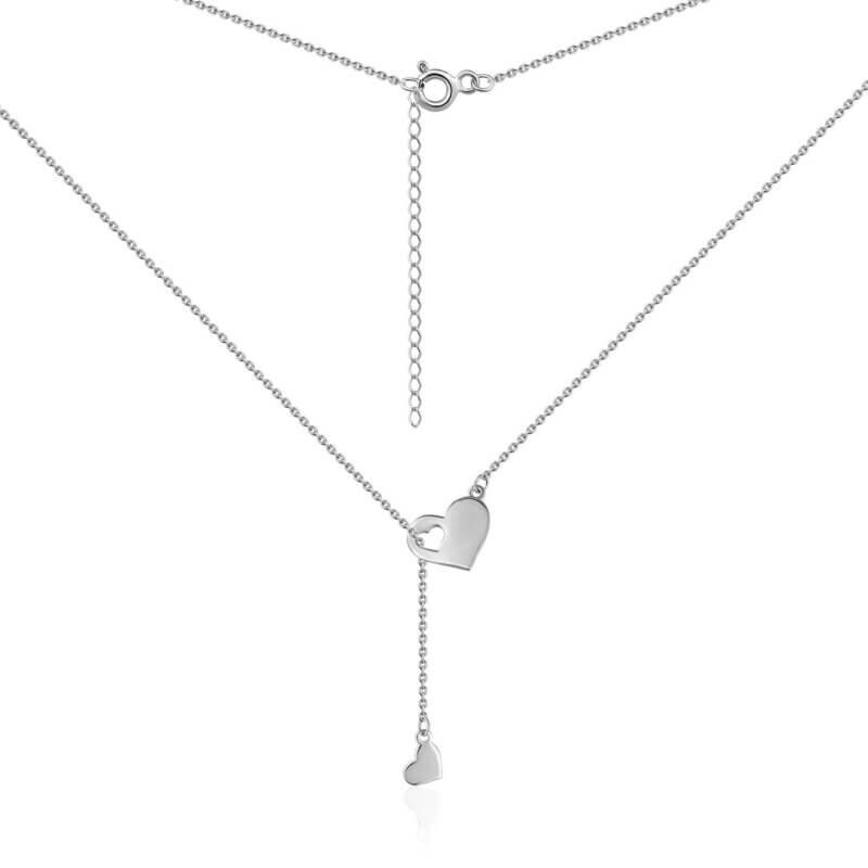 Срібне кольє без вставок Серце