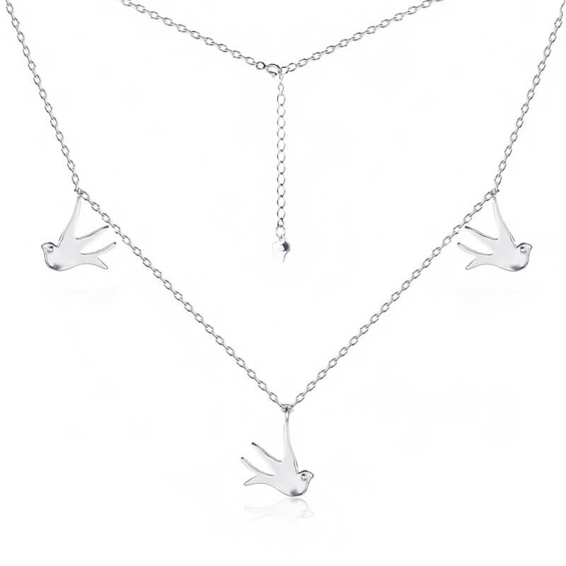 Срібне кольє Ластівка