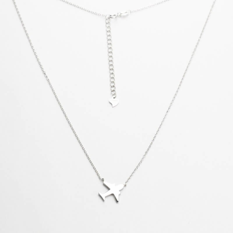 Срібне кольє Літак