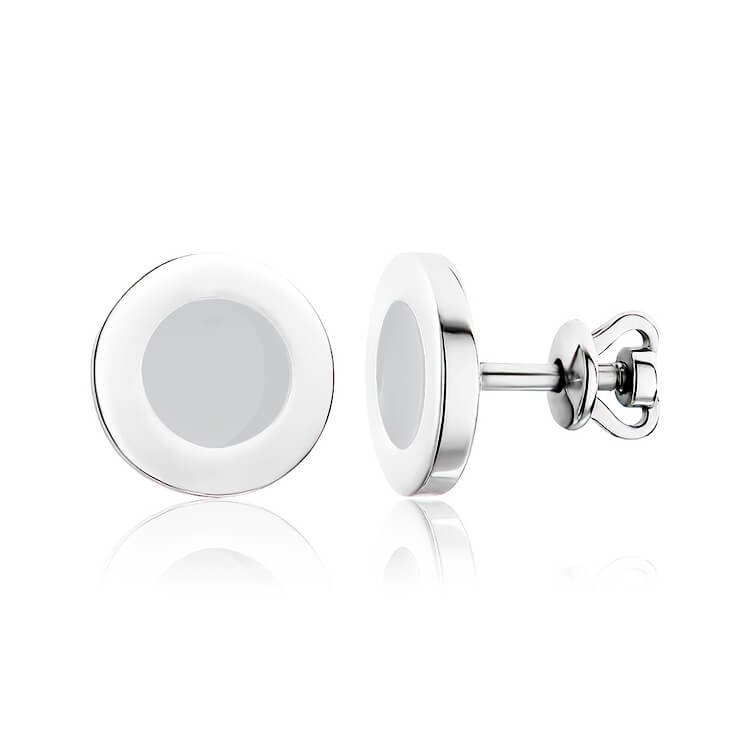 Срібні сережки зі вставками з емалі