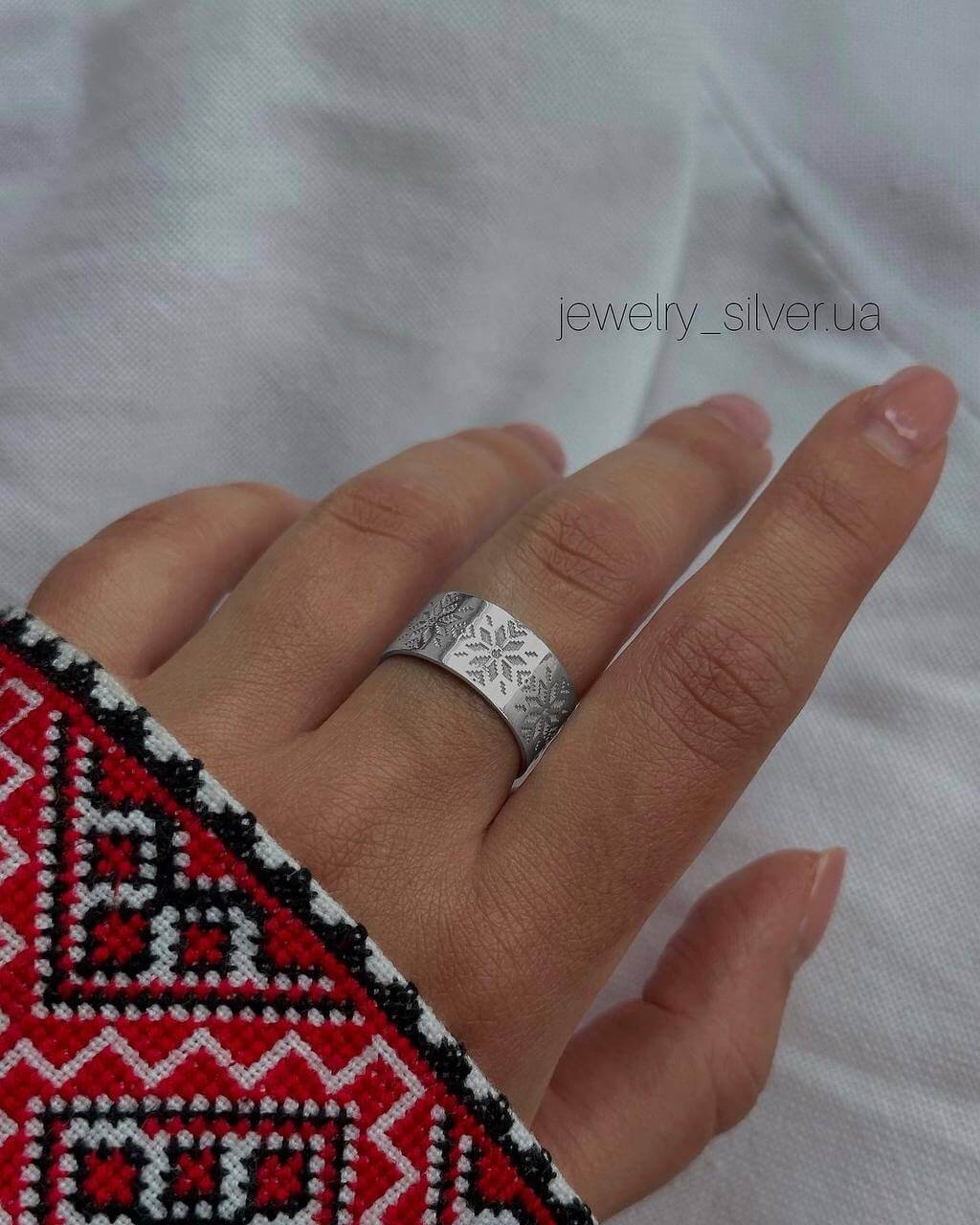 Срібна каблучка Вишиванка - Зображення 2