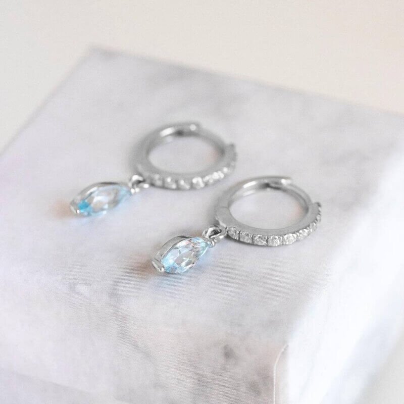 Срібні сережки з топазом