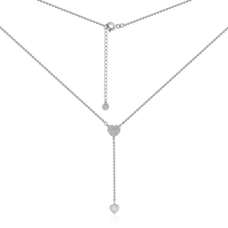 Срібне кольє краватка Серце