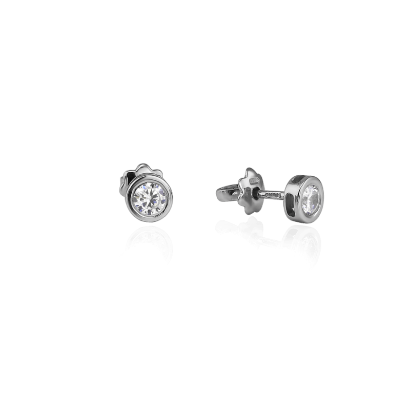 Срібні сережки гвоздики з великим прозорим каменем