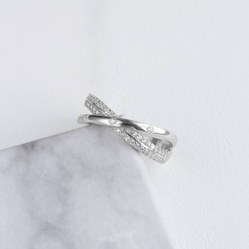 Срібна каблучка Переплетіння