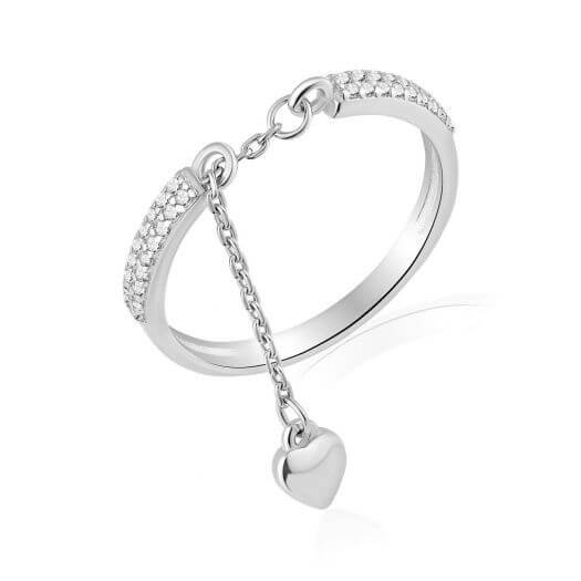 Срібна каблучка на ланцюжку