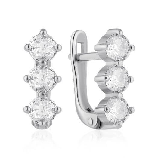 Срібні сережки з Тріо