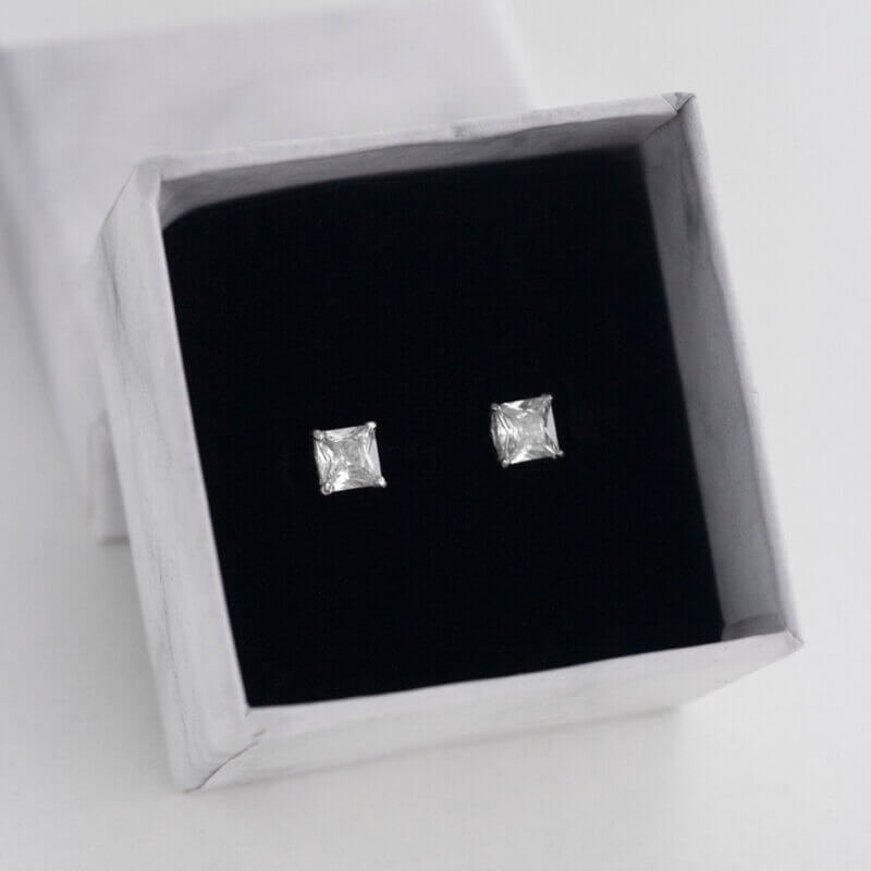Срібні сережки квадратні