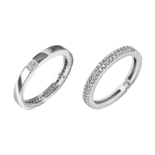 Двостороння срібна каблучка