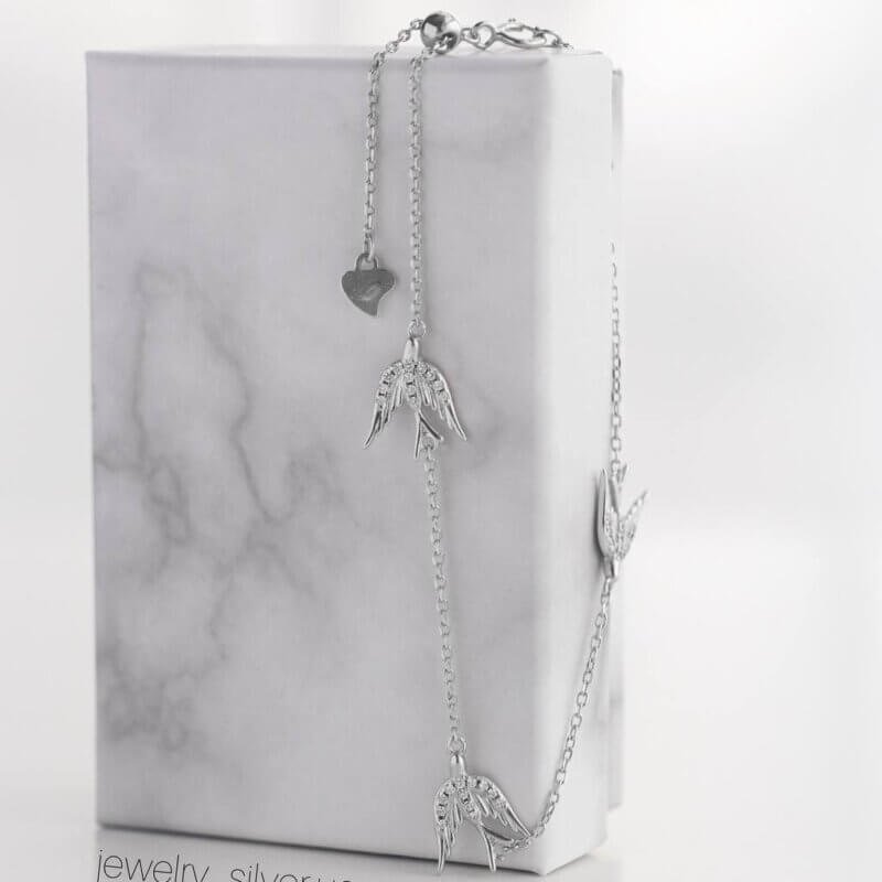 Срібний браслет Ластівки