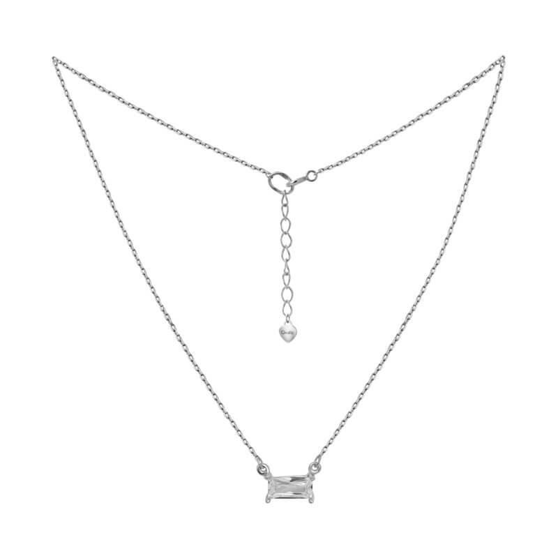 Срібне кольє з прямокутним камінцем