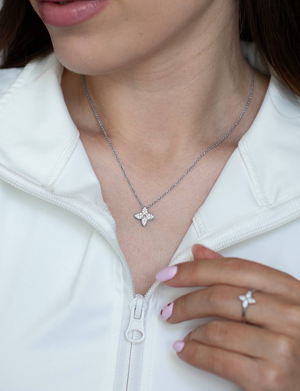 Срібне кольє Квітка - Зображення 2