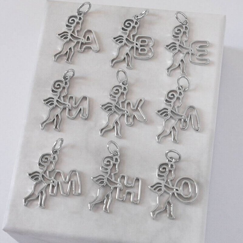 Срібний підвіс Ангел з буковю