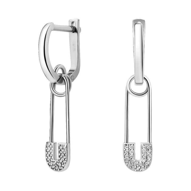 Срібні сережки з підвісом Шпилька