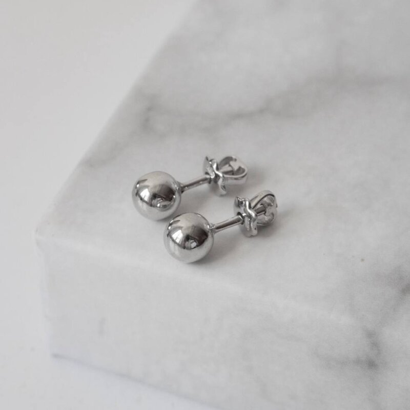 Срібні сережки пусети Кульки