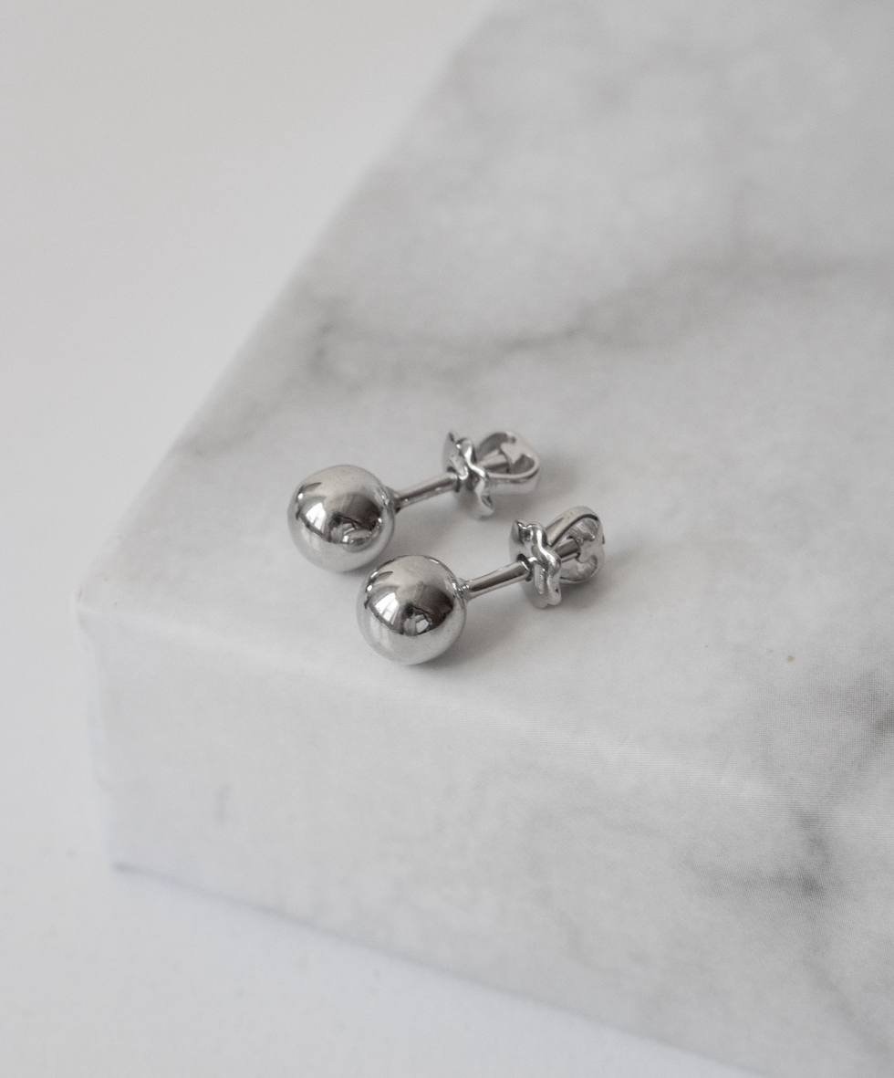 Срібні сережки пусети Кульки